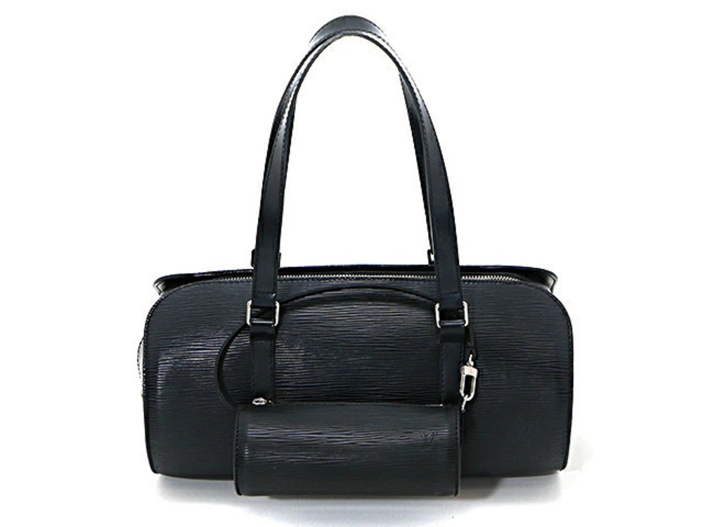 LOUIS VUITTON Soufflot Handbag Epi Noir Black